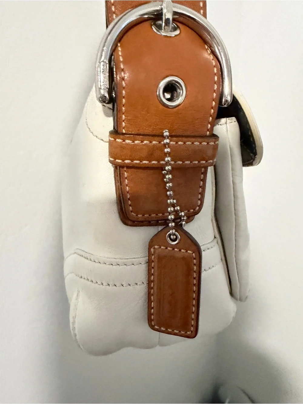 Vintage White Coach Leather SoHo